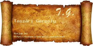 Teszári Gergely névjegykártya