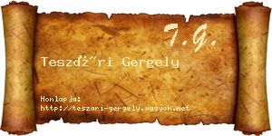 Teszári Gergely névjegykártya